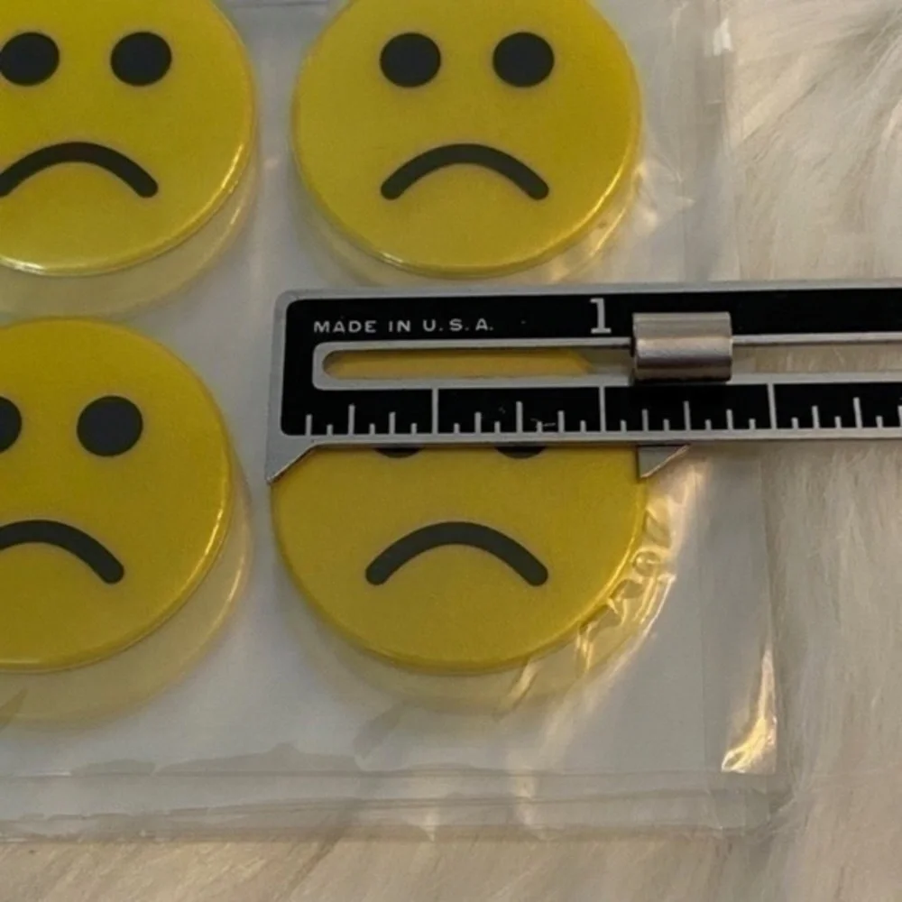40 Frowning Face‎ Puff Stickers Sad Emoji Yellow Black Frowny Unhappy Emotion